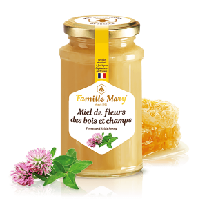 Пчелен мед букет от полски и горски цветя и билки (от Франция) - Miel de fleurs des bois et champs, 360 g