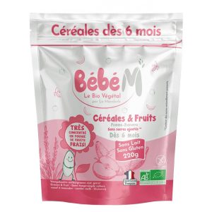 Bébé M Зърнена каша с ябълка и банан, БИО – За бебета 6+ месеца, 220 g