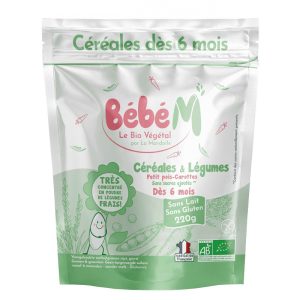 Bébé M Зърнена каша с грах и морков, БИО – За бебета 6+ месеца, 220 g