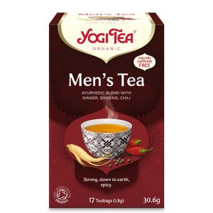 Yogi Tea Men's Tea – аюрведичен чай за мъже с джинджифил, женшен и кардамон, БИО, 17 филтърни пакетчета