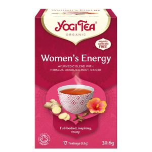 Yogi Tea Women's Energy – аюрведичен чай за жени с хибискус, малинови листа и ангелика, БИО, 17 филтърни пакетчета