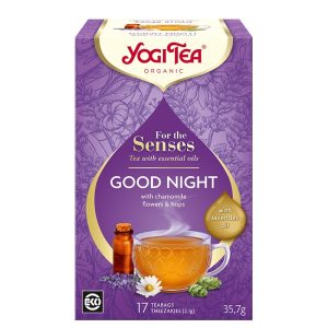 Yogi Tea Good Night – билков чай за спокоен сън с лайка, маточина и лавандула, БИО, 17 филтърни пакетчета