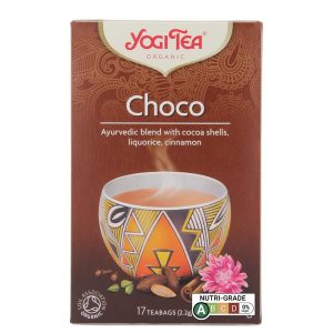 Yogi Tea Choco – аюрведичен чай с какаови черупки, канела и сладък корен, БИО, 17 филтърни пакетчета