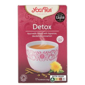 Yogi Tea Detox – аюрведичен чай за детоксикация със сладък корен, репей и глухарче, БИО, 17 филтърни пакетчета