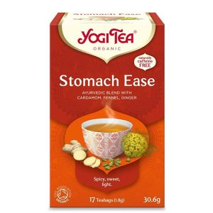 Yogi Tea Stomach Ease – аюрведичен чай за храносмилане с кардамон, копър и мента, БИО, 17 филтърни пакетчета