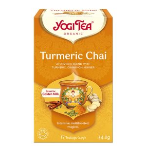 Yogi Tea Turmeric Chai – златен чай с куркума, канела и джинджифил, БИО, 17 филтърни пакетчета